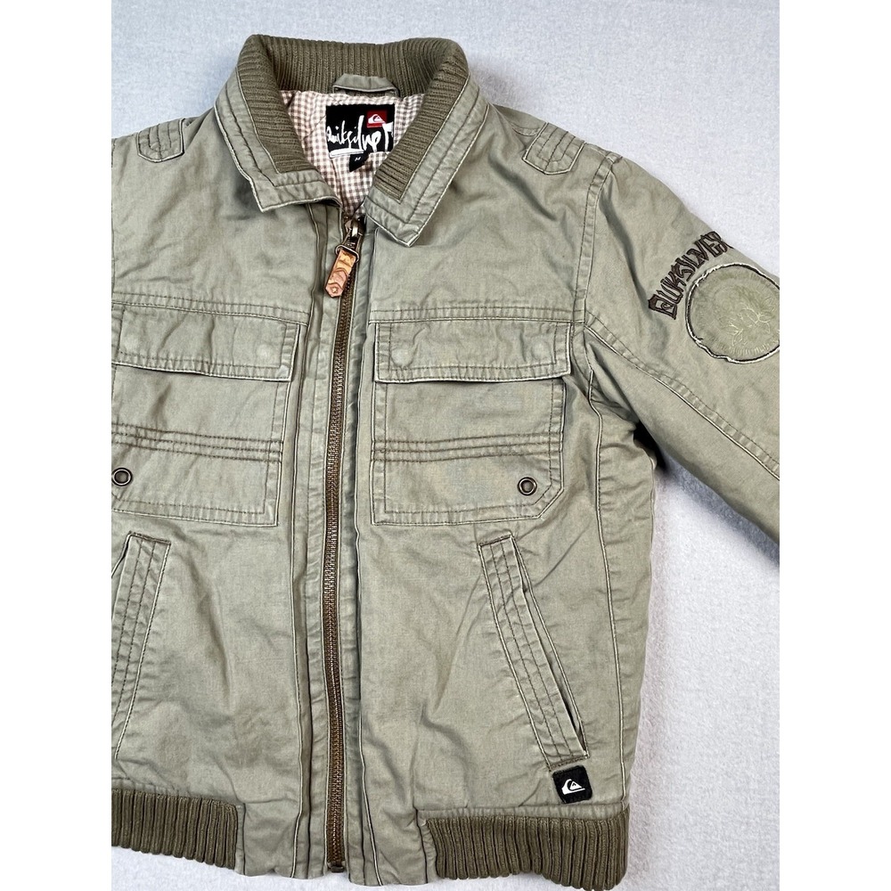 Quiksilver Boys Medium Full Zip Bomber Jacket Brown